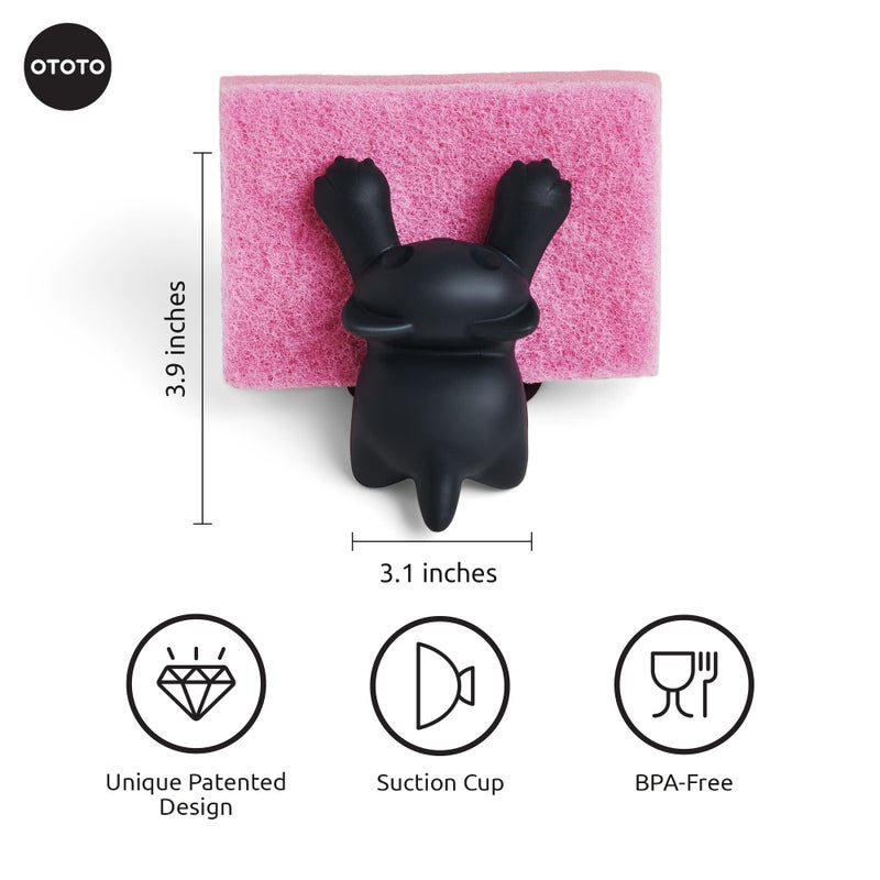OTOTO Scrubby Cute Cat Sponge Holder for Kitchen Sink - Dishwasher Safe Dish Organizer- Compact, Cute Kitchen Accessories, Dish Sponge, White Elephant Gifts - Image 2