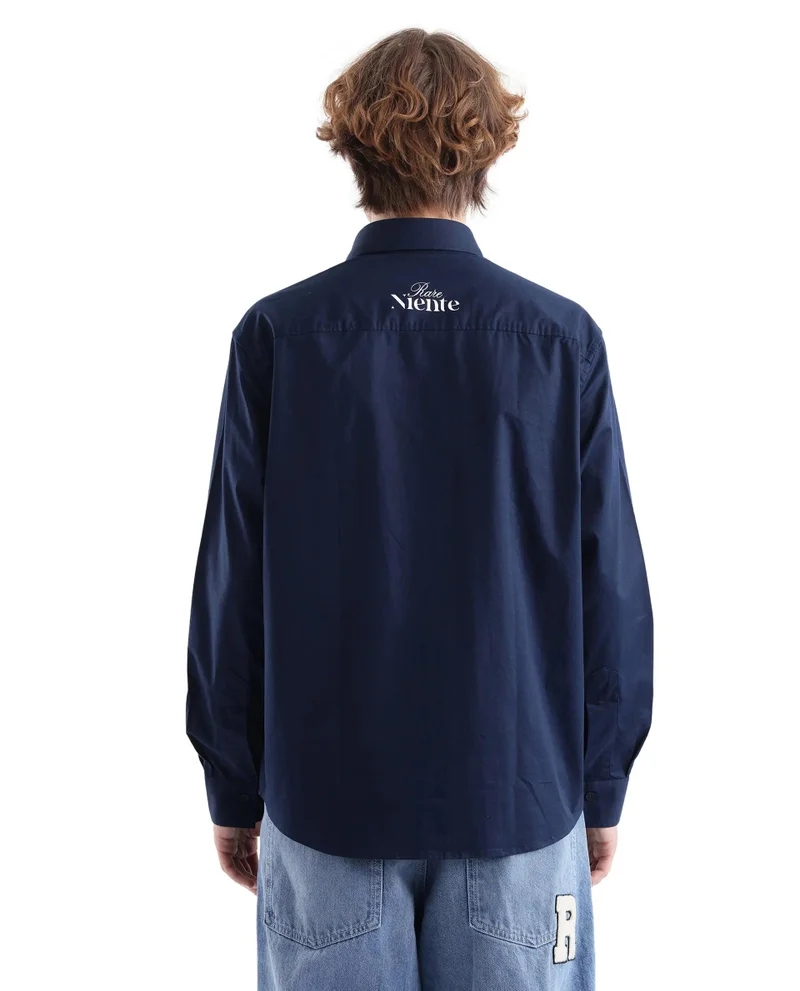 Rare Rabbit Men's Label Badge Solid Shirt