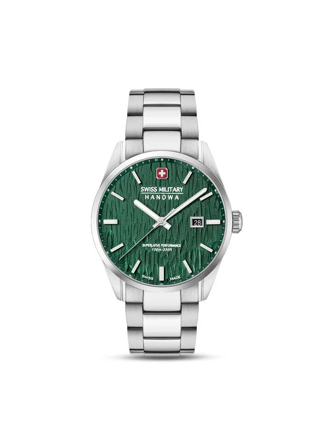 سويس ميليتري هانوا Silver Fir 42mm Men's Analog Watch with Stainless Steel Bracelet