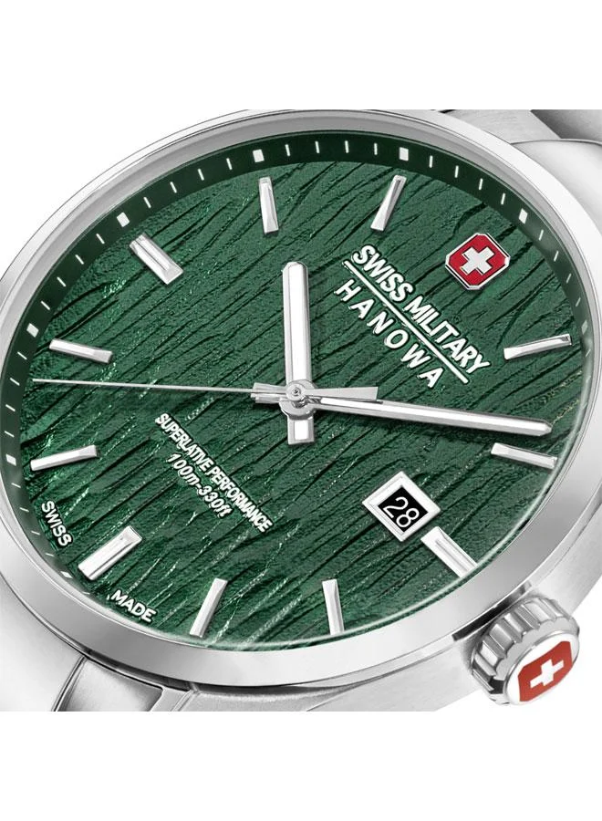 SWISS MILITARY HANOWA Silver Fir 42mm Men's Analog Watch with Stainless Steel Bracelet