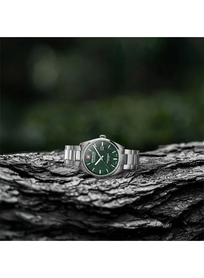SWISS MILITARY HANOWA Silver Fir 42mm Men's Analog Watch with Stainless Steel Bracelet