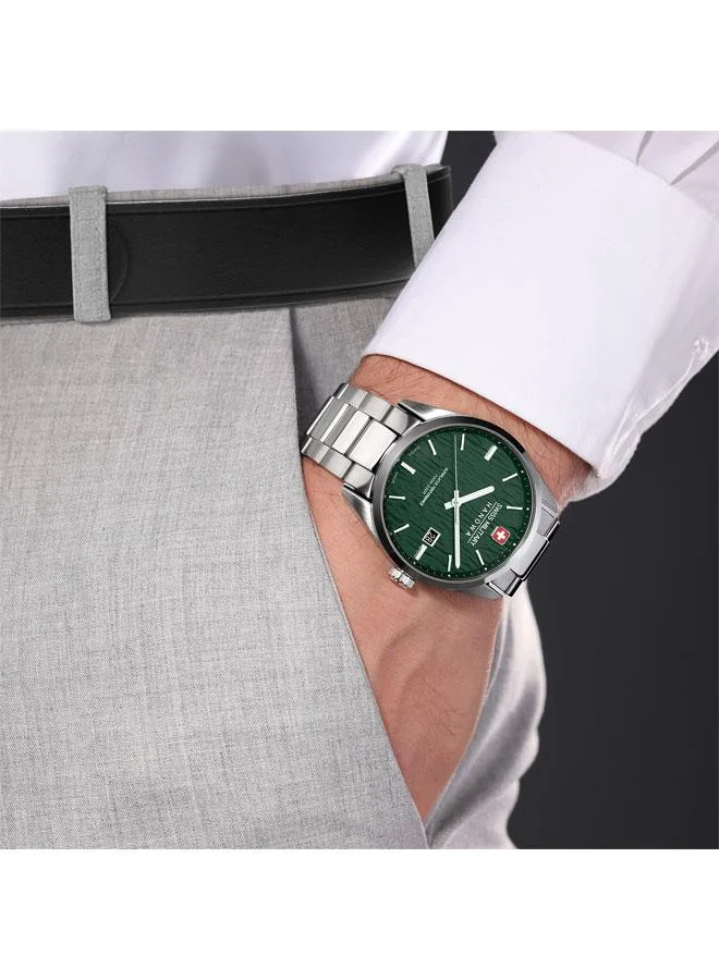 SWISS MILITARY HANOWA Silver Fir 42mm Men's Analog Watch with Stainless Steel Bracelet