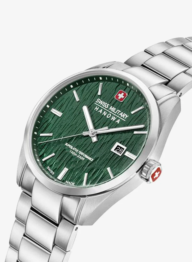 SWISS MILITARY HANOWA Silver Fir 42mm Men's Analog Watch with Stainless Steel Bracelet