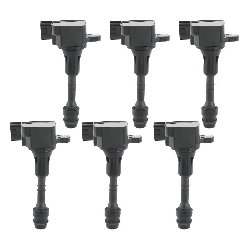 مجموعة DICMIC من 6 حزم لفائف الإشعال متوافقة مع نيسان ألتيما ماكسيما مورانو باثفايندر كويست فرونتير إكستيرا NV1500 NV2500 NV3500 إنفينيتي I35 QX4 V6 35L استبدال UF349 5C1403 224338J115