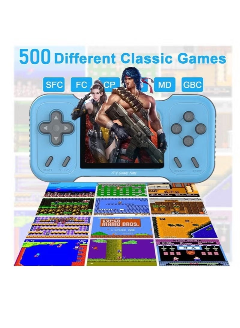 JAJEEK Portable Handheld Gaming Console with 500 Preloaded Games, 3.0 Inch HD Display, Dual Analog Joysticks, AV TV Connection, Rechargeable Retro Game System A15 - Image 4