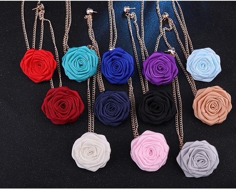 MXUHUI Fashion Bridegroom Wedding Brooches Cloth Art Hand-Made Rose Flower Brooch Lapel Pin Badge Tassel Chain Men's Suit Accessories - Image 3
