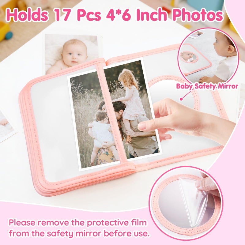 AUVCAS Baby's My First Photo Album Soft Photo Cloth Book, Boho Rainbow Baby Photo Album, Baby Photo Book with Safe Mirror, Baby Memory Album Shower Gift for Newborns Toddlers & Kids, 4x6 Inch Photos. - Image 4