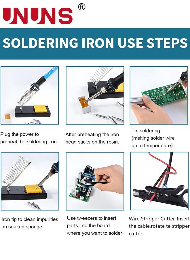 UNUNS - Electric Grinder Set,15Pcs Soldering Iron Kit,60W Digital Soldering Gun With Adjustable Temperature Controlled,5Pcs Soldering Tips,Welding Tool - Image 1
