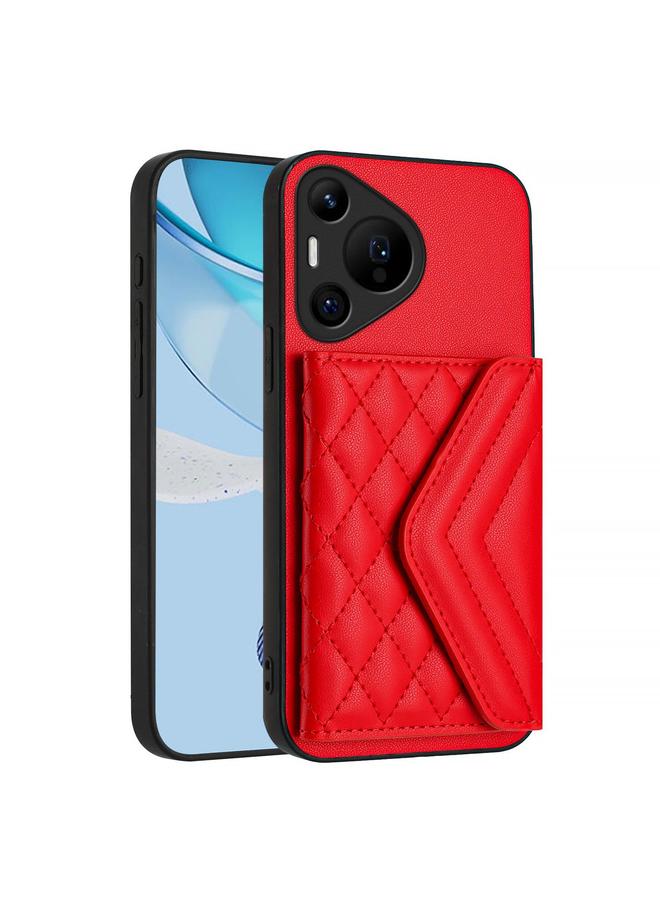 Zaboon Case For Huawei Pura 70 Pro / 70 Pro+ Rhombic Texture Card Bag RFID Phone Case with Long Lanyard - Image 3