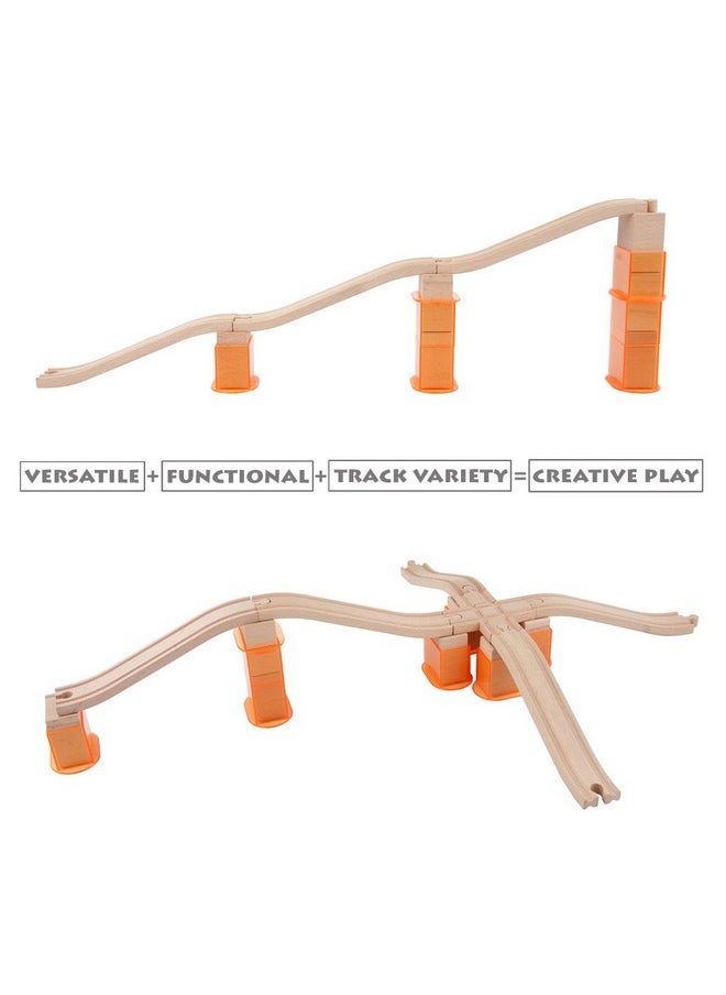 Orbrium - Toys 110 Pcs Wooden Train Track Expansion Pack Compatible With Thomas Wooden Train, Brio, Thomas The Tank Engine - Image 1