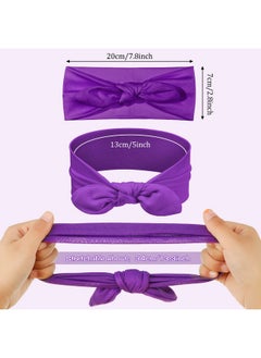 Giegxin Giegxin 12 Pack Colorful Polyester Cloth Headbands for Girls Removable Rabbit Ear Bow Hairbands Hair Accessories, 12 Colors  - Image 2