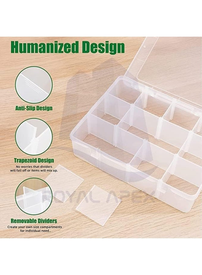 Biella PVC Compartment Container, Bead Storage Organizer Box Case with 12 Grids Adjustable & Removable Dividers for Jewelry Craft Tackles Tools, Screw Etc. (ONLY BOX) - Image 3