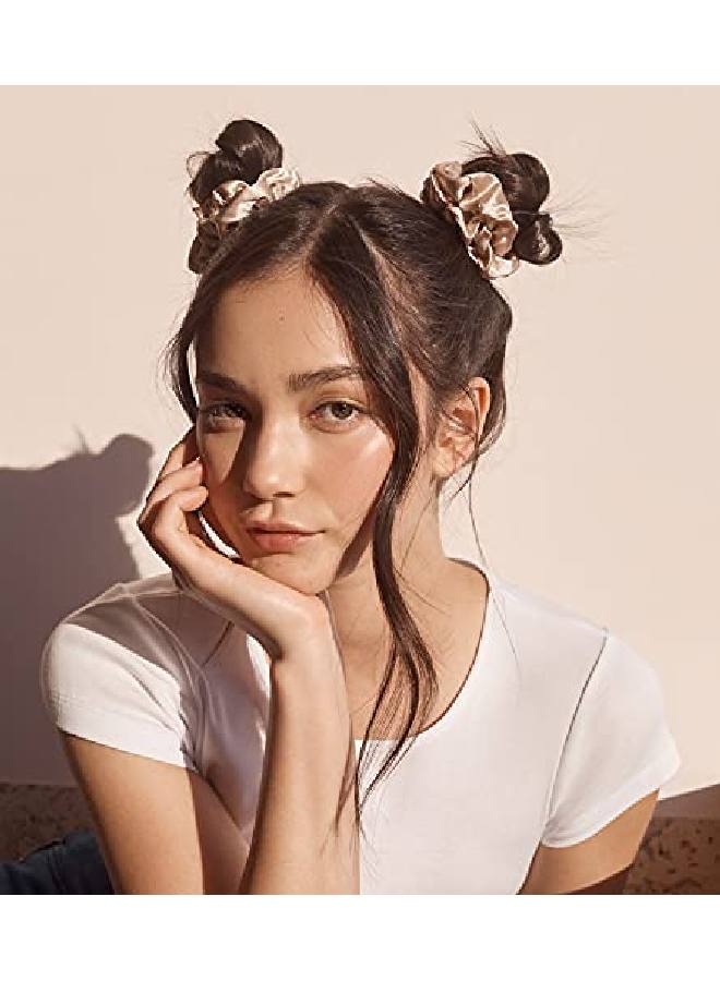 SLIP Silk Large Scrunchies In Black Pink And Caramel 100% Pure 22 Momme Mulberry Silk Scrunchies For Women Hairfriendly + Luxurious Elastic Scrunchies Set (3 Scrunchies) - Image 5