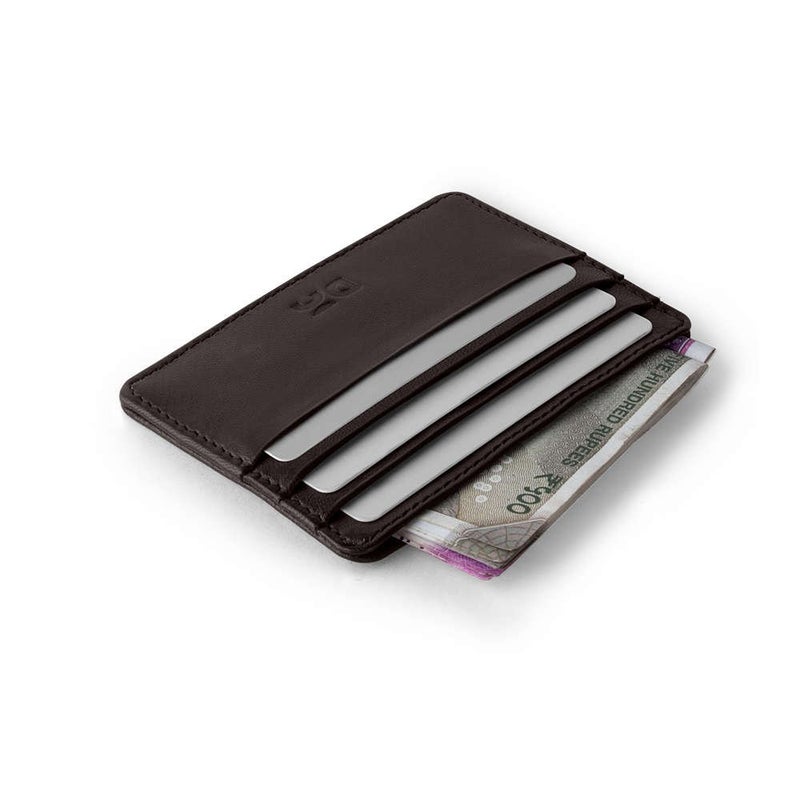 Daily Objects Slim Skinny Fit Card Wallet for Men and Women | Genuine Leather | Credit/Debit Card Holder | 3 Slots for Cash, Card & IDs | Stylish Pocket Purse | Money Organiser - Image 3