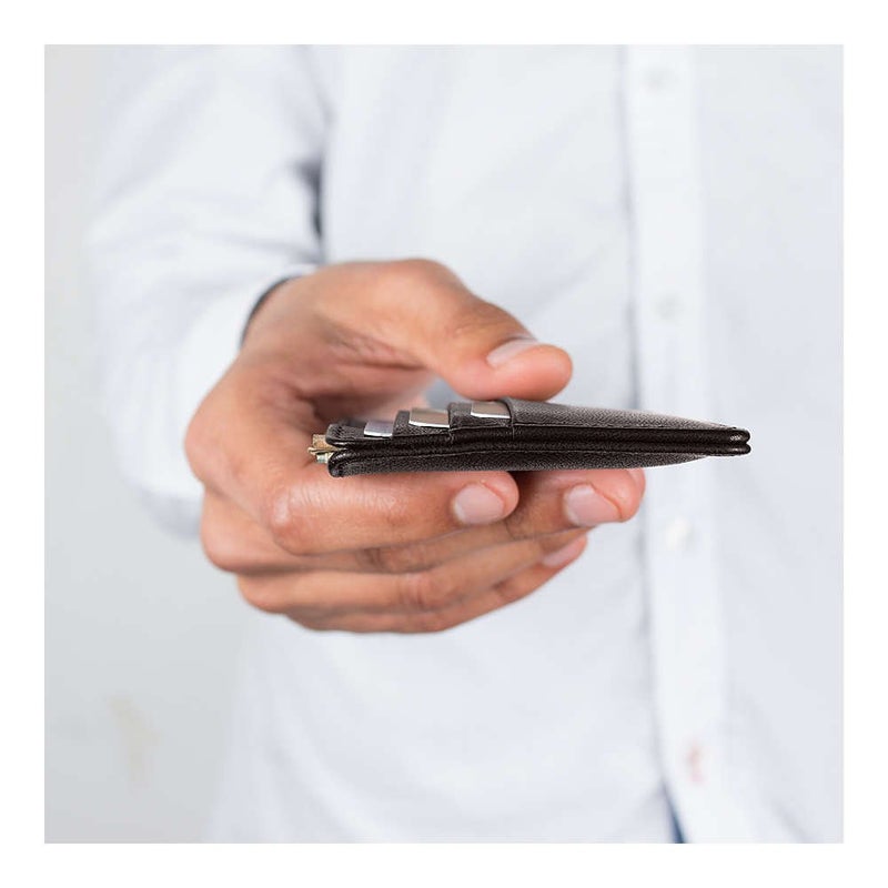 Daily Objects Slim Skinny Fit Card Wallet for Men and Women | Genuine Leather | Credit/Debit Card Holder | 3 Slots for Cash, Card & IDs | Stylish Pocket Purse | Money Organiser - Image 5