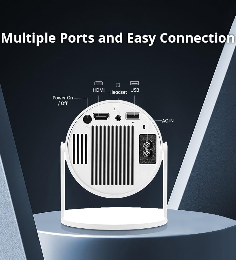 PLAY بروجيكتور محمول جديد بدقة 4K 2K Full HD مع دوران 180 درجة، أندرويد 13، 5000 لومن مع مكبرات صوت مدمجة، واي فاي وبلوتوث - Image 3