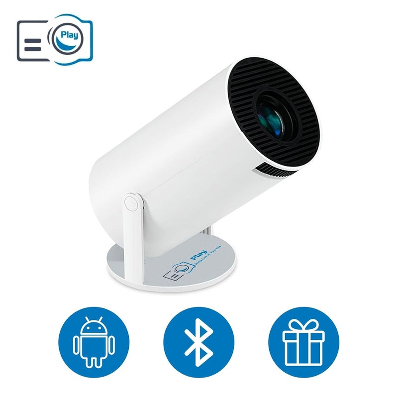 PLAY بروجيكتور محمول جديد بدقة 4K 2K Full HD مع دوران 180 درجة، أندرويد 13، 5000 لومن مع مكبرات صوت مدمجة، واي فاي وبلوتوث - Image 2