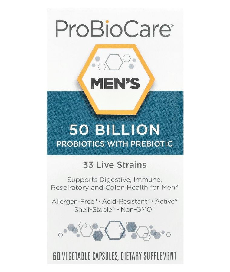 Men's Probiotics with Prebiotic 50 Billion 60 Vegetable Capsules