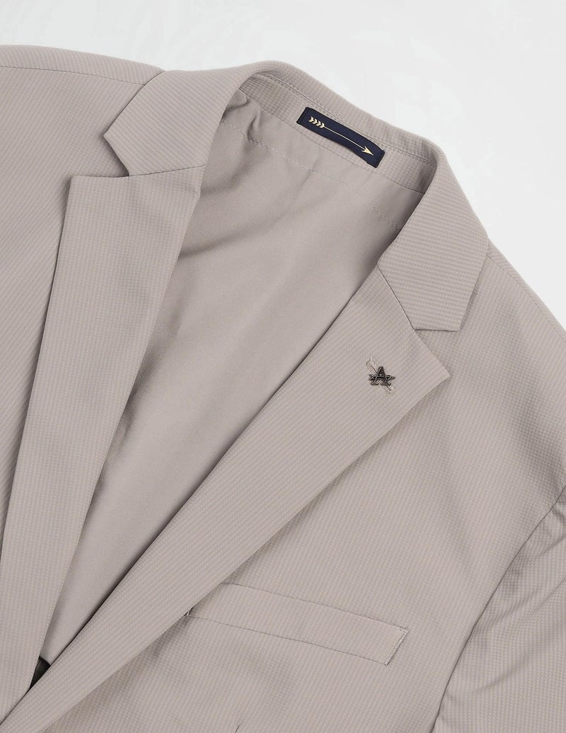 Arrow Men's Beige Textured Notch Collar Long Sleeve Formal Nylon Slim Fit Blazer (ARAIBZ5050_Beige_42) - Image 2
