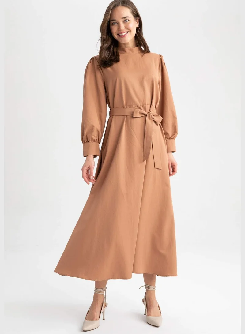 DeFacto Belted Mockneck Dress