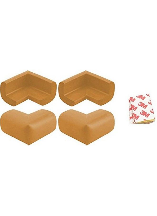 Kuhu Creations - Premium Baby Kids Safety Corner Edge Cushion Protector Guard. (4 Units Wooden Brown) - Image 1