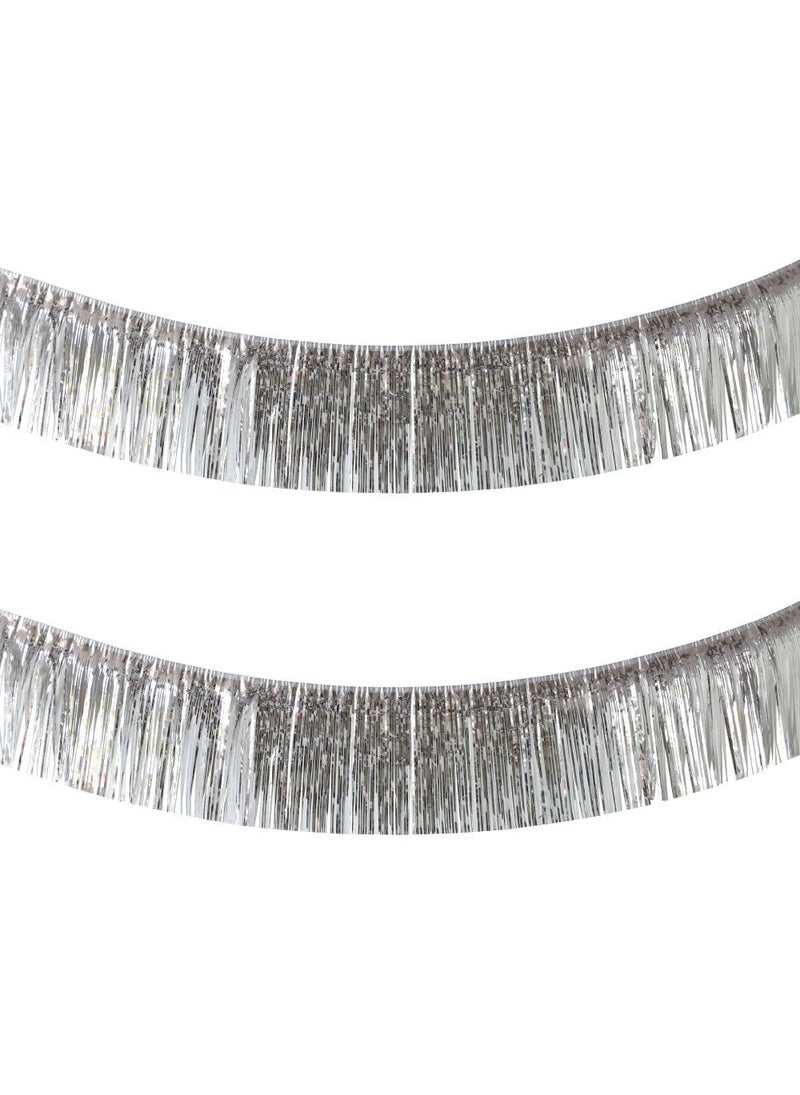 Folat Fringe Garland Silver Foil 600cm - Image 1