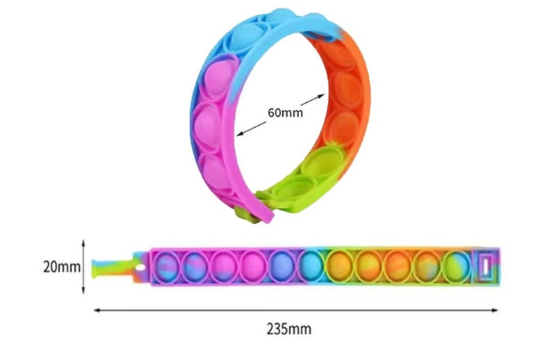 IERKEIE 30 Pcs Pop Bracelet Bubble Fidget Toys for Party Favors Hand Finger Silicone Wristband Bulk for Student Classroom Prizes Goodie Bag Fillers Stuffers Birthday Christmas Valentine Gifts for Kid - Image 5