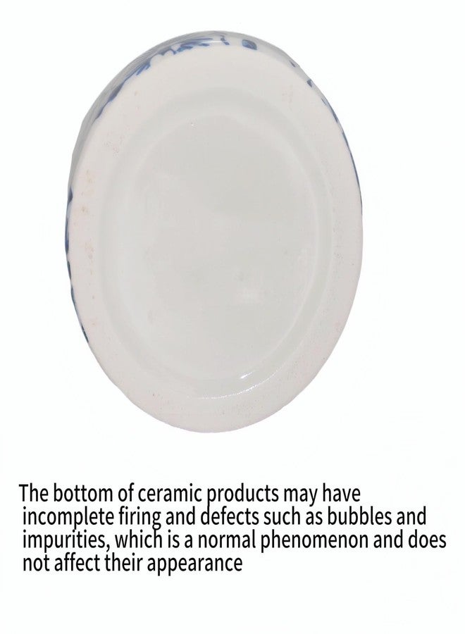 WF Chinoiserie Blue Vase Collectible Figurines Traditional Chinoiserie Floral for Home Decor Blue and White Ginger Jar Traditional Oriental Vase (Height: 8.6 ") - Image 4