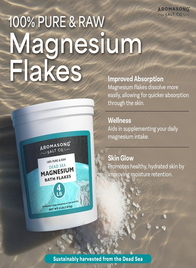 Aromasong Raw Dead Sea Magnesium Flakes for Bath - 4 LB Bulk Bath Salt in Reusable Bucket - Image 3