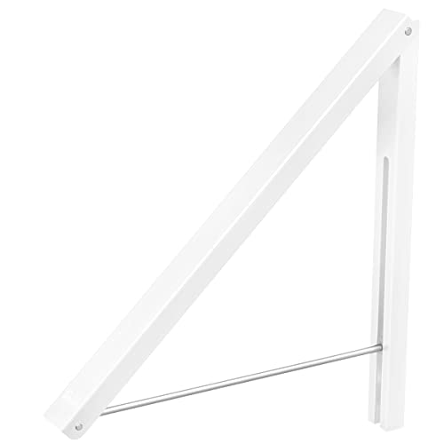 Anjuer Folding Clothes Hanger Wall Mounted Retractable Clothes Rack Aluminum Easy Installation White - Image 1