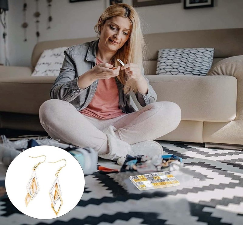 DIY Crafts DIY Crafts 50 Gram, Chorme Gold, Earring Making Kit Jewelry Makes Supplies Earring Post Jump Rings Earring Back Tweezers Jump Ring for Earring Jewelry DIY Making Women & Gi(50 Gram, Chorme Gold)  - Image 3