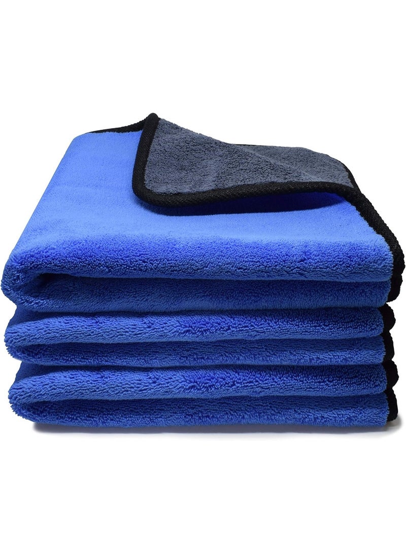 Microfibre Car Cleaning Cloths 3 Pack, 500 GSM High Density Polishing Towels, Super Absorbent Soft Microfiber Cloth for Car Motorcycle Washing Drying Paint Care Polishing, 30×30cm - Image 1