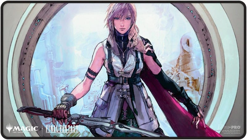 Ultra Pro - Final Fantasy x Universes Beyond Lightning, Army of One Black Stitched Playmat for Magic: The Gathering | Card Game Playmat, Final Fantasy Collectibles, Desk Mat Mousepad - Image 1