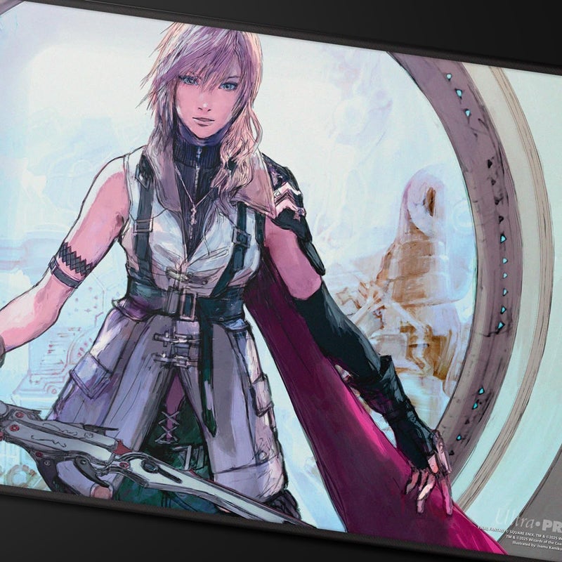 Ultra Pro - Final Fantasy x Universes Beyond Lightning, Army of One Black Stitched Playmat for Magic: The Gathering | Card Game Playmat, Final Fantasy Collectibles, Desk Mat Mousepad - Image 3