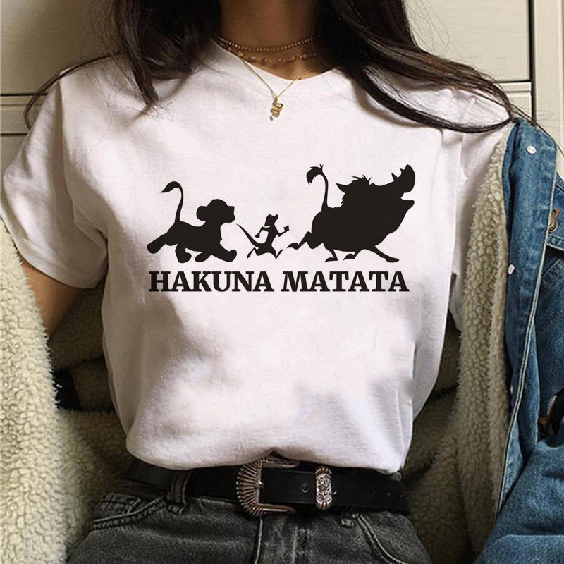 [Same day] cross-border T-shirt women's short sleeve printed T-shirt Cartoon Source women's clothing - Image 3