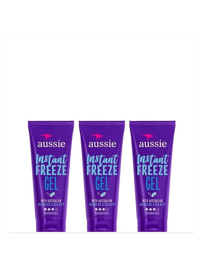 Aussie - Instant Freeze Sculpting Maximum Hold Hair Gel with Jojoba Oil, Sea Kelp and Australian Aloe, 7 Oz (Triple Pack) - Image 1