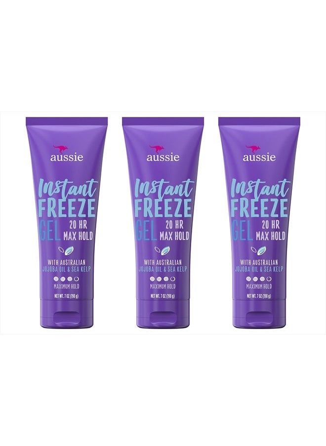 Aussie - Instant Freeze Sculpting Maximum Hold Hair Gel with Jojoba Oil, Sea Kelp and Australian Aloe, 7 Oz (Triple Pack) - Image 1