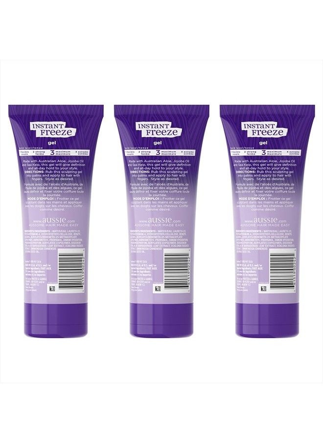 Aussie - Instant Freeze Sculpting Maximum Hold Hair Gel with Jojoba Oil, Sea Kelp and Australian Aloe, 7 Oz (Triple Pack) - Image 1