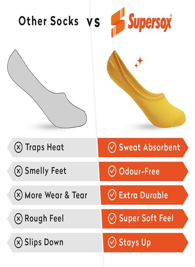 Supersox Unisex Kids Combed Cotton Loafer Socks - (With Anti - Slide off Silicon Grip technology) Anti Slip No Show - Loafer - Footies Invisible Socks - Pack of 5 (Size 6 (Age 10-12 Years)) - Image 5
