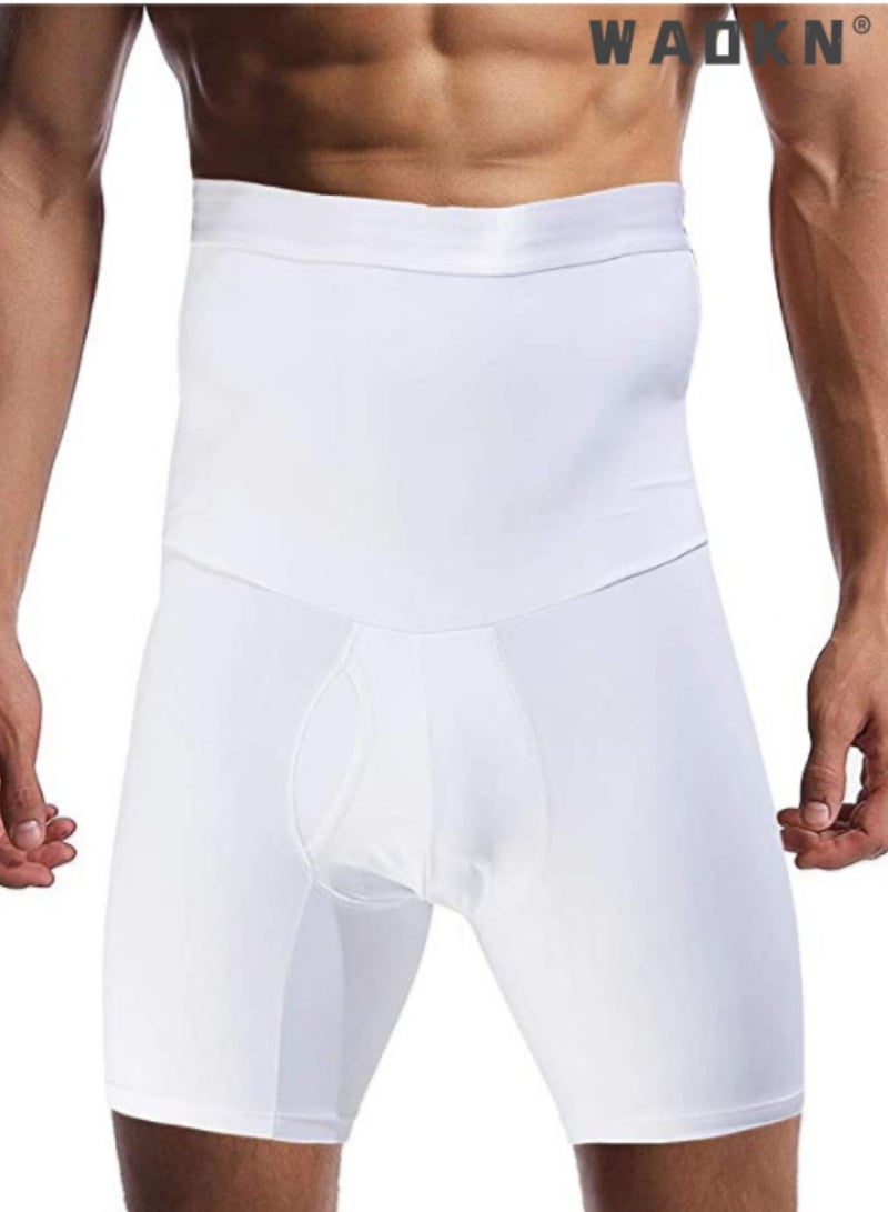 WAOKN Men Tummy Control Shorts High Waist Slimming Shapewear Body Shaper Leg Underwear Briefs,High Waist bdomen Trimming Boxer Brief Stretch Pants Underwear Body Shaper Seamless Belly Girdle Boxer Briefs  - Image 1