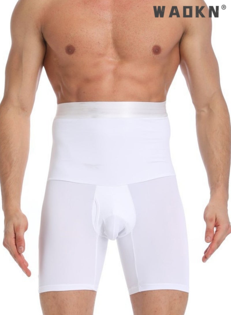 Men Tummy Control Shorts High Waist Slimming Shapewear Body Shaper Leg Underwear Briefs,High Waist bdomen Trimming Boxer Brief Stretch Pants Underwear Body Shaper Seamless Belly Girdle Boxer Briefs