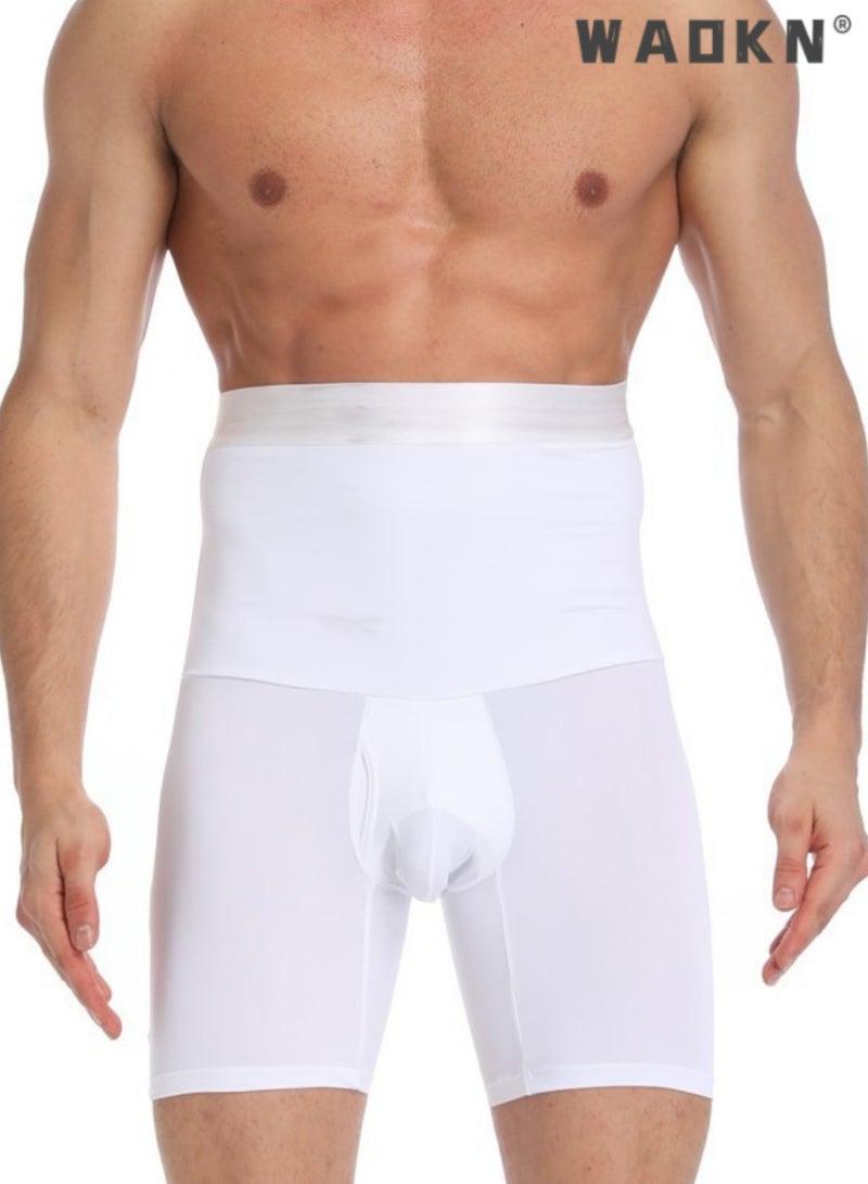 WAOKN Men Tummy Control Shorts High Waist Slimming Shapewear Body Shaper Leg Underwear Briefs,High Waist bdomen Trimming Boxer Brief Stretch Pants Underwear Body Shaper Seamless Belly Girdle Boxer Briefs  - Image 3