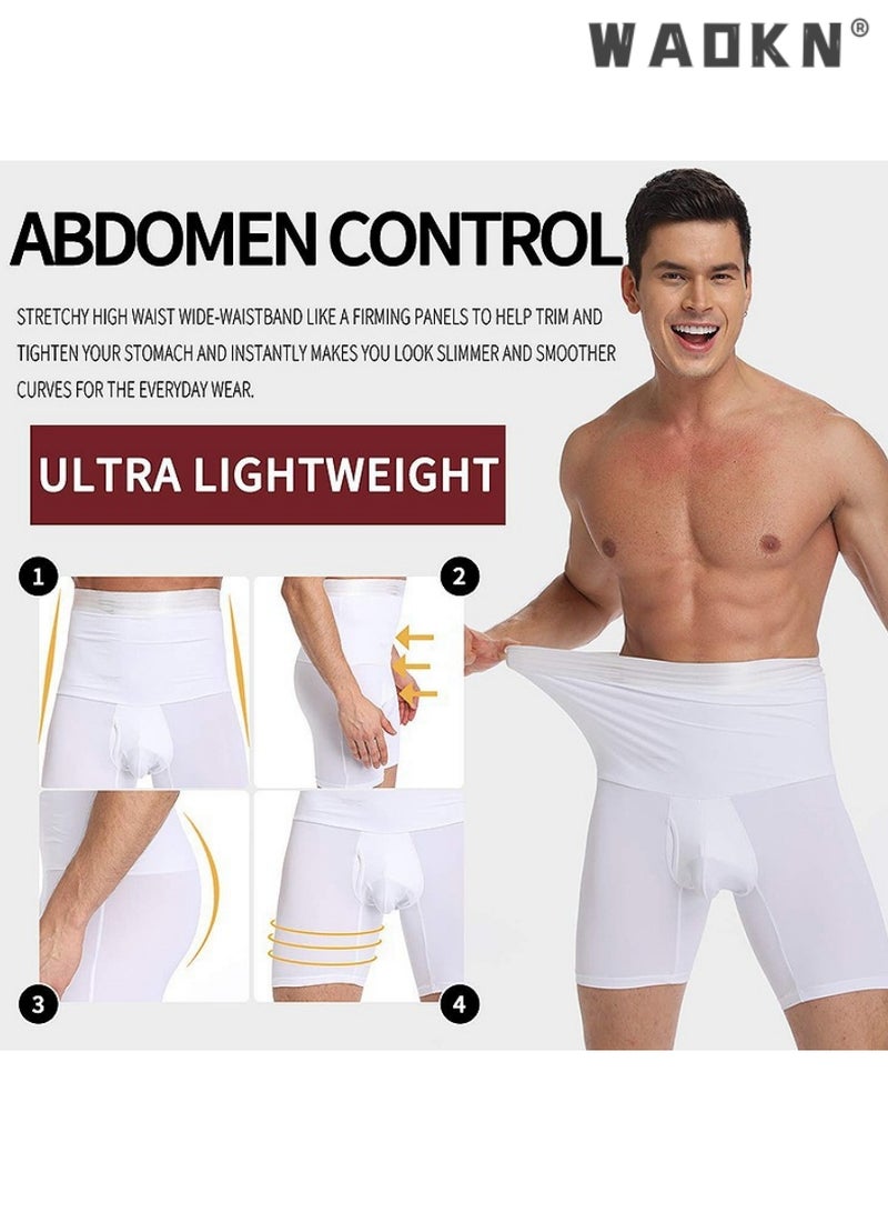 WAOKN Men Tummy Control Shorts High Waist Slimming Shapewear Body Shaper Leg Underwear Briefs,High Waist bdomen Trimming Boxer Brief Stretch Pants Underwear Body Shaper Seamless Belly Girdle Boxer Briefs  - Image 5