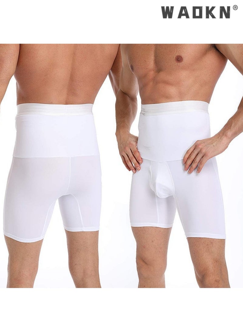 WAOKN Men Tummy Control Shorts High Waist Slimming Shapewear Body Shaper Leg Underwear Briefs,High Waist bdomen Trimming Boxer Brief Stretch Pants Underwear Body Shaper Seamless Belly Girdle Boxer Briefs  - Image 2