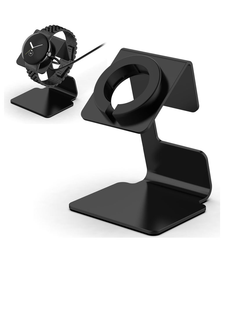 SYOSI Charger Stand Holder Dock for Google Pixel Watch 2 Premium Aluminum Metal Stand for Stable and Durable Charging Non Slip Easy to Place and Charge for Nightstand and Desk Charging Black  - Image 1