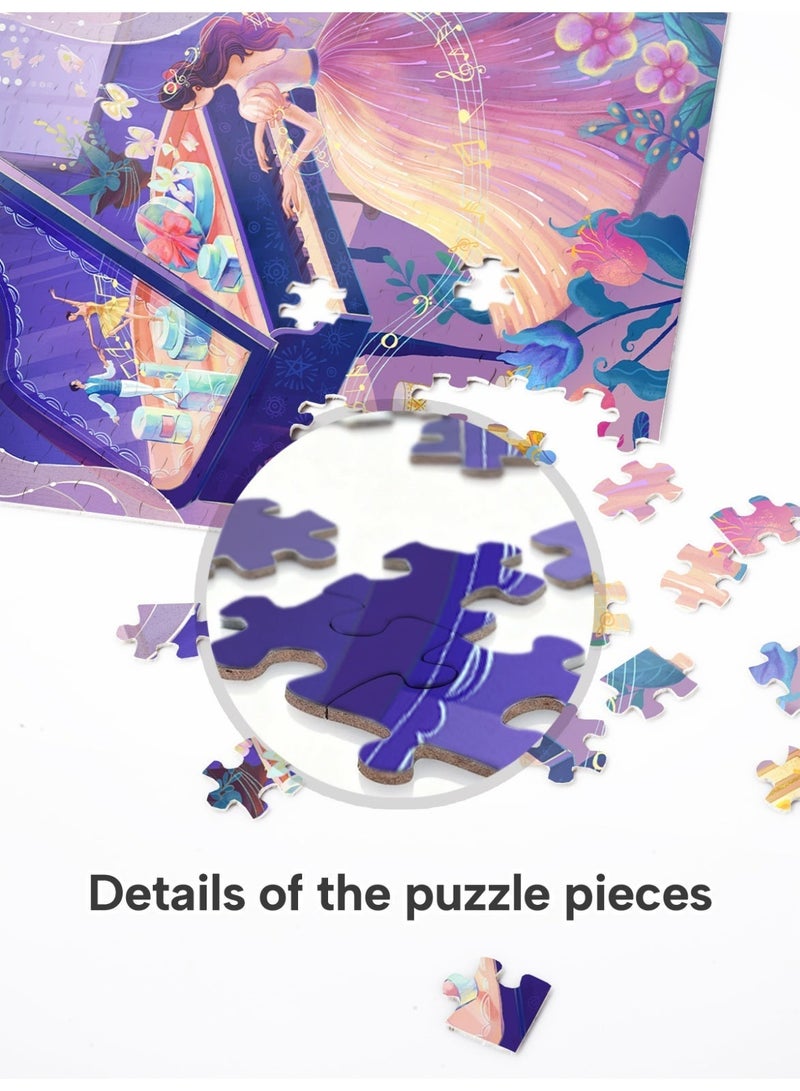 GALADUNE 300 Pieces Jigsaw Puzzle for Adults & Kids, Piano Fairy Illustration, Stress Relief Puzzle Toy, Perfect Ramadan & Holiday Gift - Image 5
