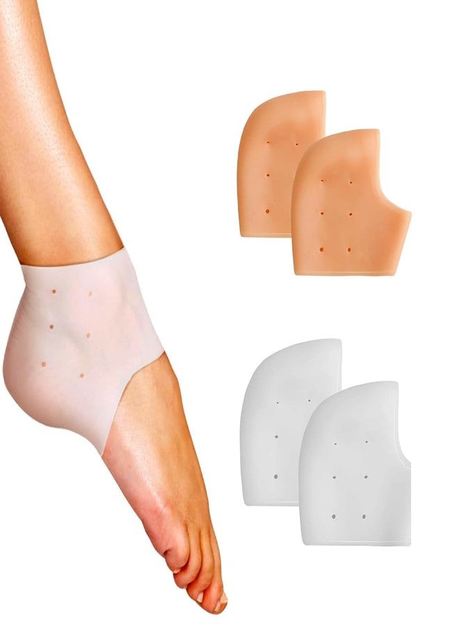 HENGXIA Silicone Heel Protectors & Gel Heel Cups for Women & Men, Relief for Plantar Fasciitis, Heel Spurs, Blisters, Shoe Rubbing (2-Pair) - Image 1