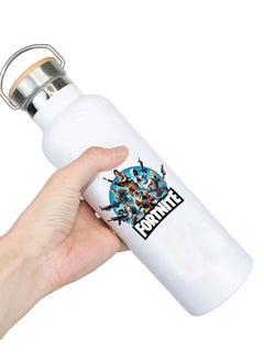 Generic Stainless Steel Online Gaming Water Flask Bottle with Bamboo Cap and Gaming Design - Flask Bottle 600ml - Eco-Friendly Hydration for Gamers - Ideal Gift for Young Gamers  - Image 4