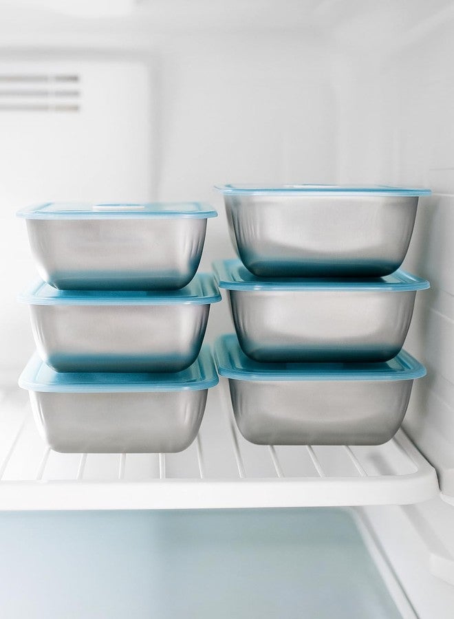 ZUBAT 6 Pack Airtight Food Storage Containers with Leakproof Lids, Reusable Stackable Meal Prep Boxes for Lunch, Snacks, Fresh Fruit, Leftovers, Travel, Freezer Safe and Easy to Clean Containers - Image 5