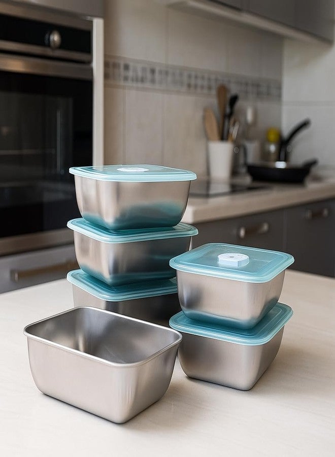 ZUBAT 6 Pack Airtight Food Storage Containers with Leakproof Lids, Reusable Stackable Meal Prep Boxes for Lunch, Snacks, Fresh Fruit, Leftovers, Travel, Freezer Safe and Easy to Clean Containers - Image 1